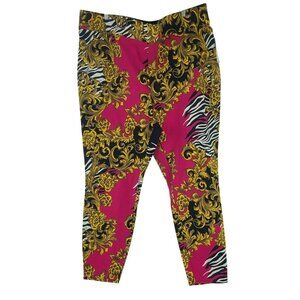 Fashion To Figure Womens Printed Pants Size 4 Floral Zebra Pattern